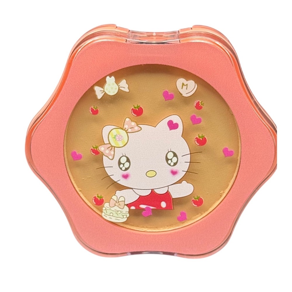 Uen Shadi Hello Kitty Natural Press Face Powder QFB-001 Peach Compact 10g NEW